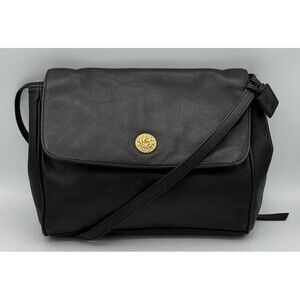 Giani Bernini Vintage  Black Leather Handbag‎ Classic Timeless Simple Elegant